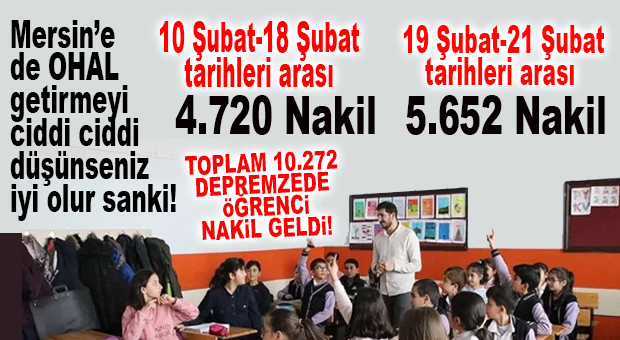 MERSİN’E 2 GÜNDE 5 BİN 625 NAKİL DAHA GELDİ! TOPLAM 10.272 DEPREMZEDE ÖĞRENCİ MERSİN’E NAKİL ALDIRDI