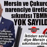 MERSİN’DE ÜRETİCİNİN SATTIĞI NARENCİYE FİYATLARI YÜKSELMİŞ, DALINDA KALAN ÜRÜN YOKMUŞ! ÖYLE BUYURDU AK PARTİLİ KIRATLI!