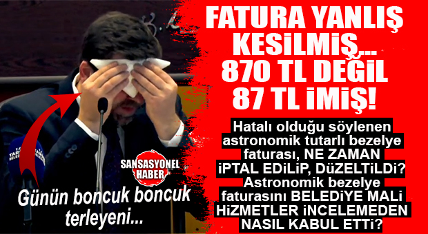 CHP’Lİ BOLTAÇ TOPU MUHASEBESİNE ATTI: TAMAM DA BUNU KABUL EDEN MUHASEBENE SORUŞTURMA AÇTIN MI?  FATURA HATALIYMIŞ, BEZELYENİN KİLOSU 870 DEĞİL 87 İMİŞ!