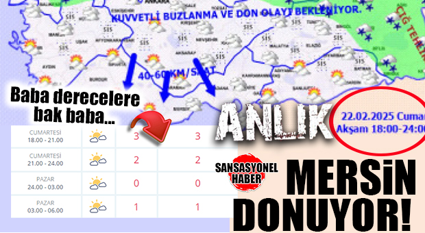 SON DURUM: MERSİN MERKEZ BU GECE “0” DERECE… YÜKSEK KESİMLER -7…