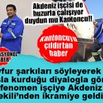 FERDİ TAYFUR ŞARKILARI SÖYLEYEREK İŞİNİ YAPAN VE FENOMEN OLAN İŞÇİYE, AKDENİZ BELEDİYE BAŞKANVEKİLİ ŞENER’DEN ÖDÜL!